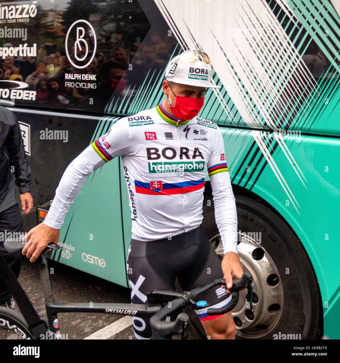 DOLNY KUBIN, SLOVAQUIE - 17 SEPTEMBRE 2021 : cycliste Peter Sagan de l'équipe Bora - hansgrohe à vélo au Tour de Slovaquie Banque D'Images
