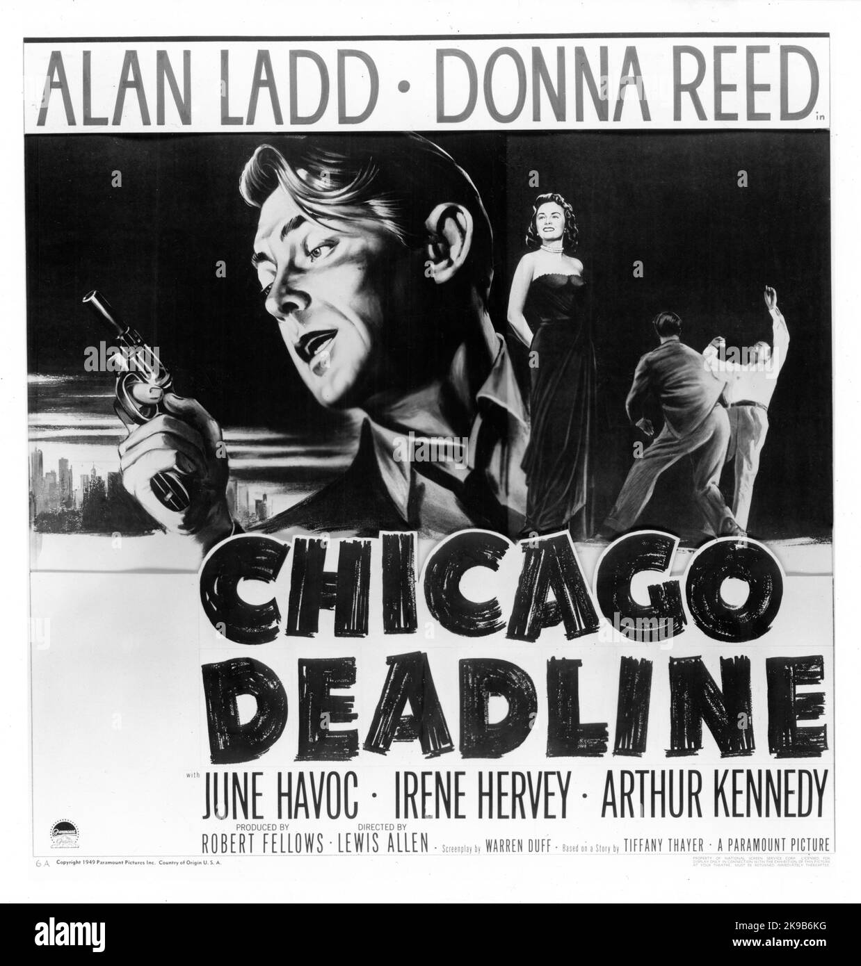 ALAN LADD et DONNA REED à CHICAGO ÉCHÉANCE 1949 réalisateur LEWIS ALLEN Music Victor Young producteur Robert Fellows Paramount Pictures Banque D'Images