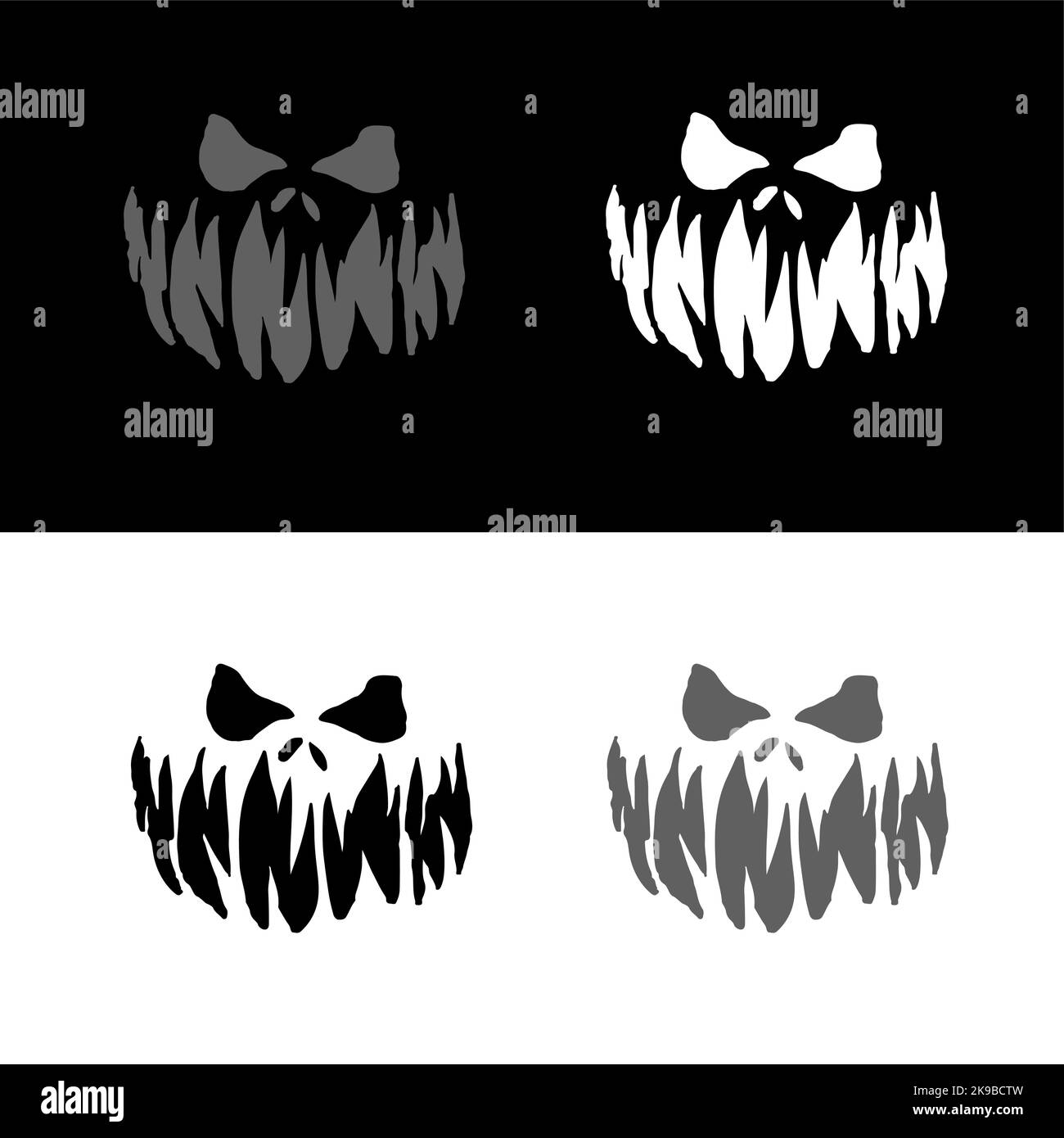 Image vectorielle de modèle de silhouettes sculptées de citrouilles d'Halloween Illustration de Vecteur