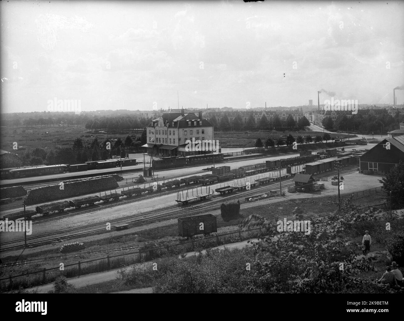 La première station de l'est a été construite en 1893. Il était en service jusqu'en 1910, lorsque le bâtiment actuel de la station (trois étages en pierre) a vu le jour. Banque D'Images