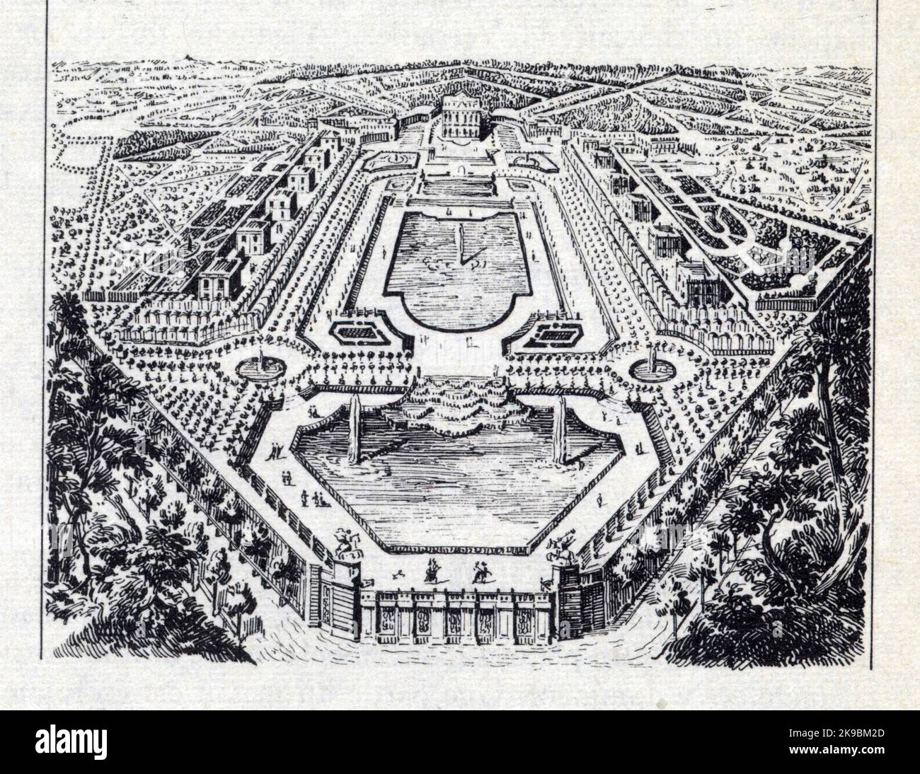 Marly-le-Roi au 17e siècle. Le Roi-Soleil y est là sa demeure favorite Banque D'Images