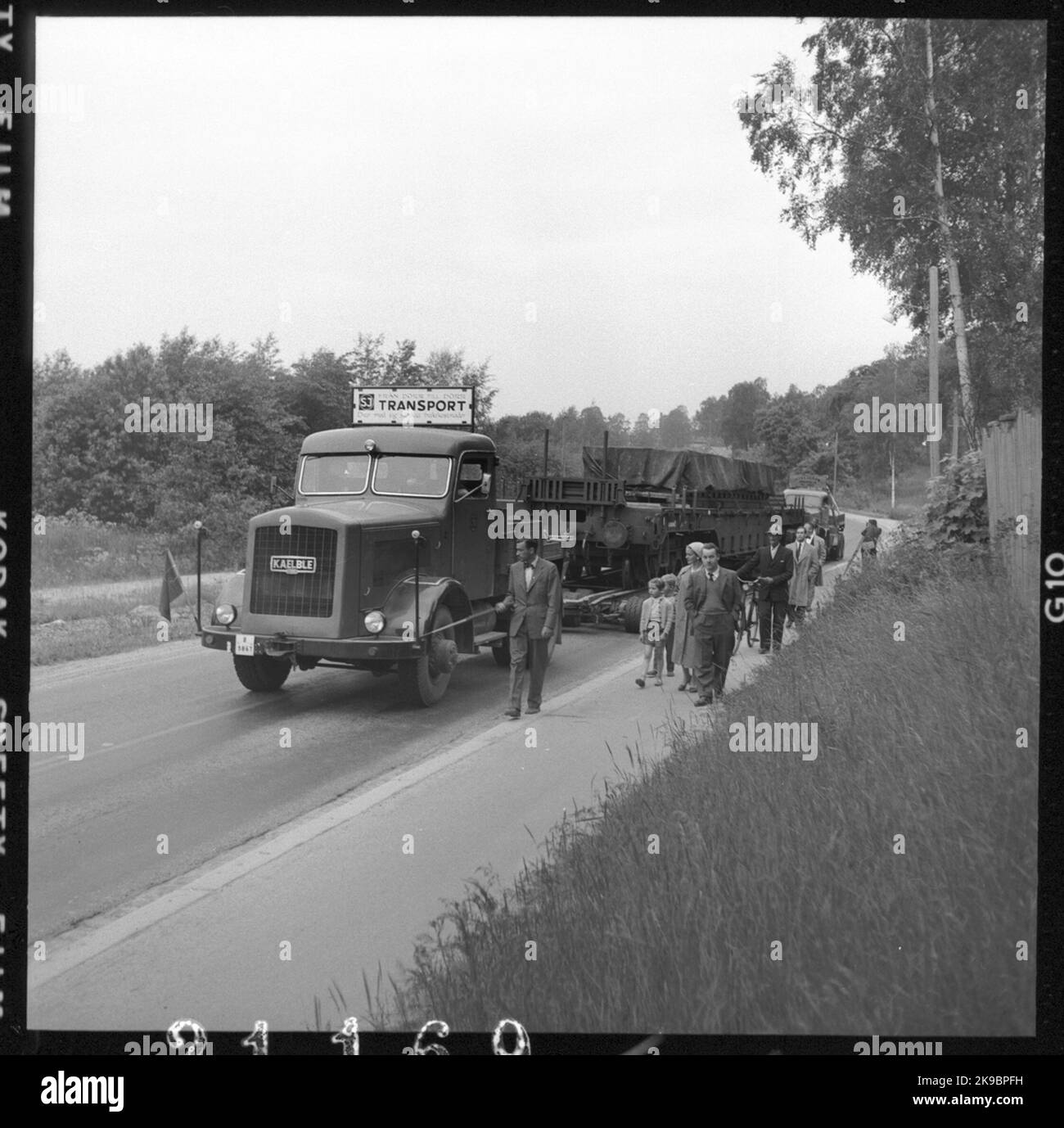 Transport spécial avec Vagnbjörn. Base de la machine à meuler à la papeterie Ortviken Banque D'Images