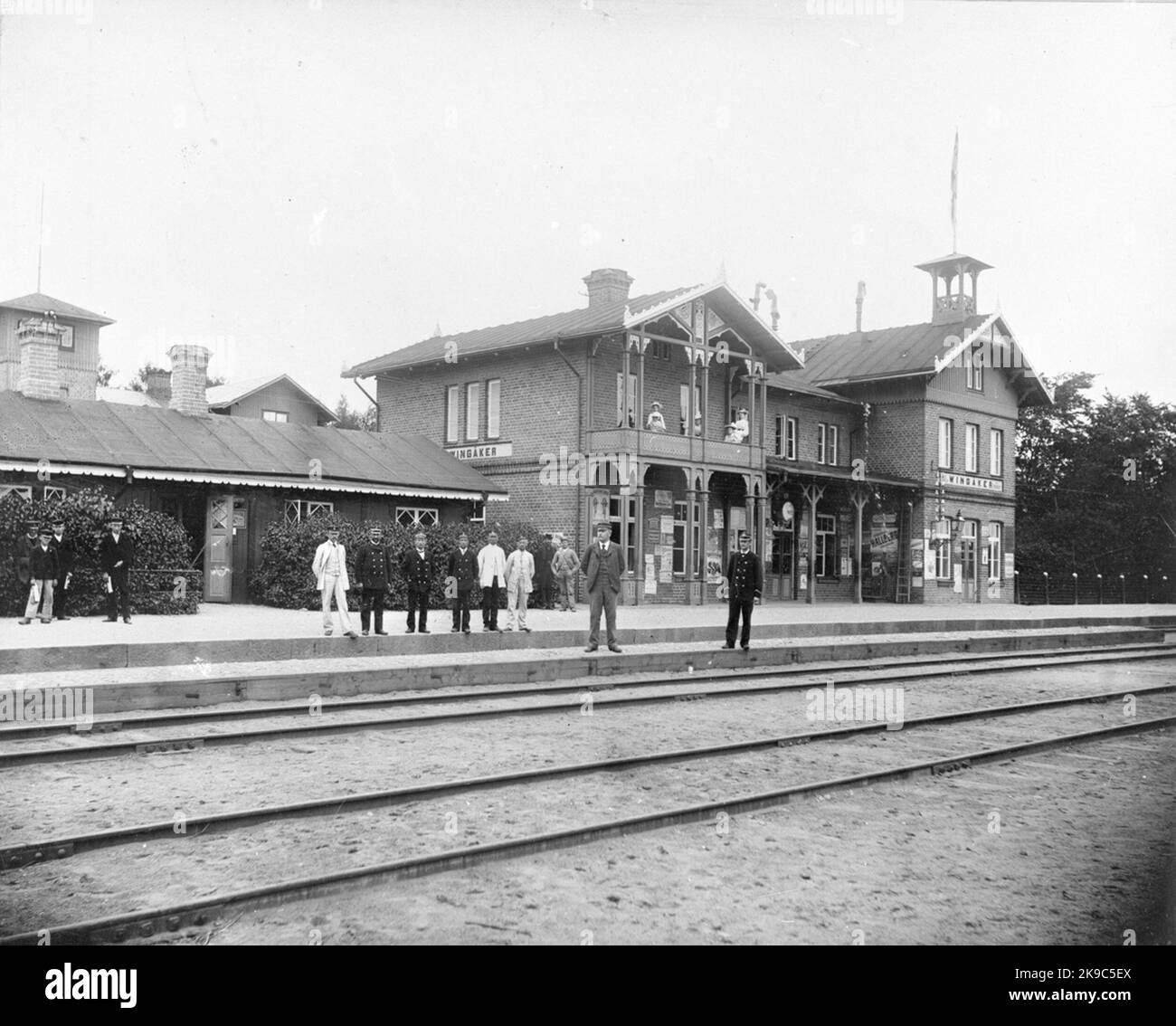 La gare a été construite en 1862. La maison de la gare a été modernisée par étapes. Banque D'Images