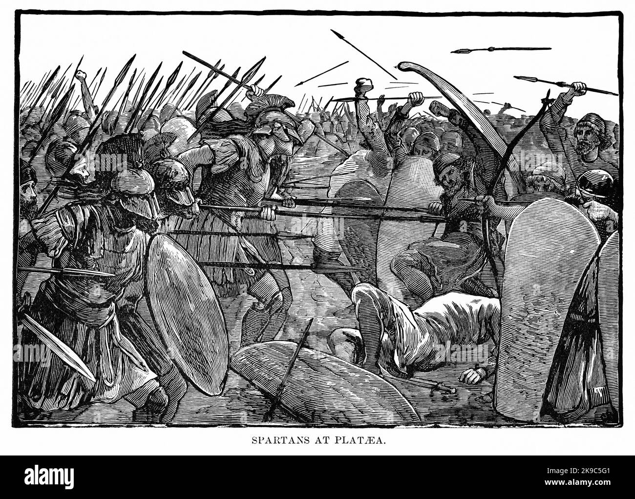 Spartans at Plataea, illustration, Ridpath's History of the World, Volume I, par John Clark Ridpath, LL. D., Merrill & Baker Publishers, New York, 1894 Banque D'Images