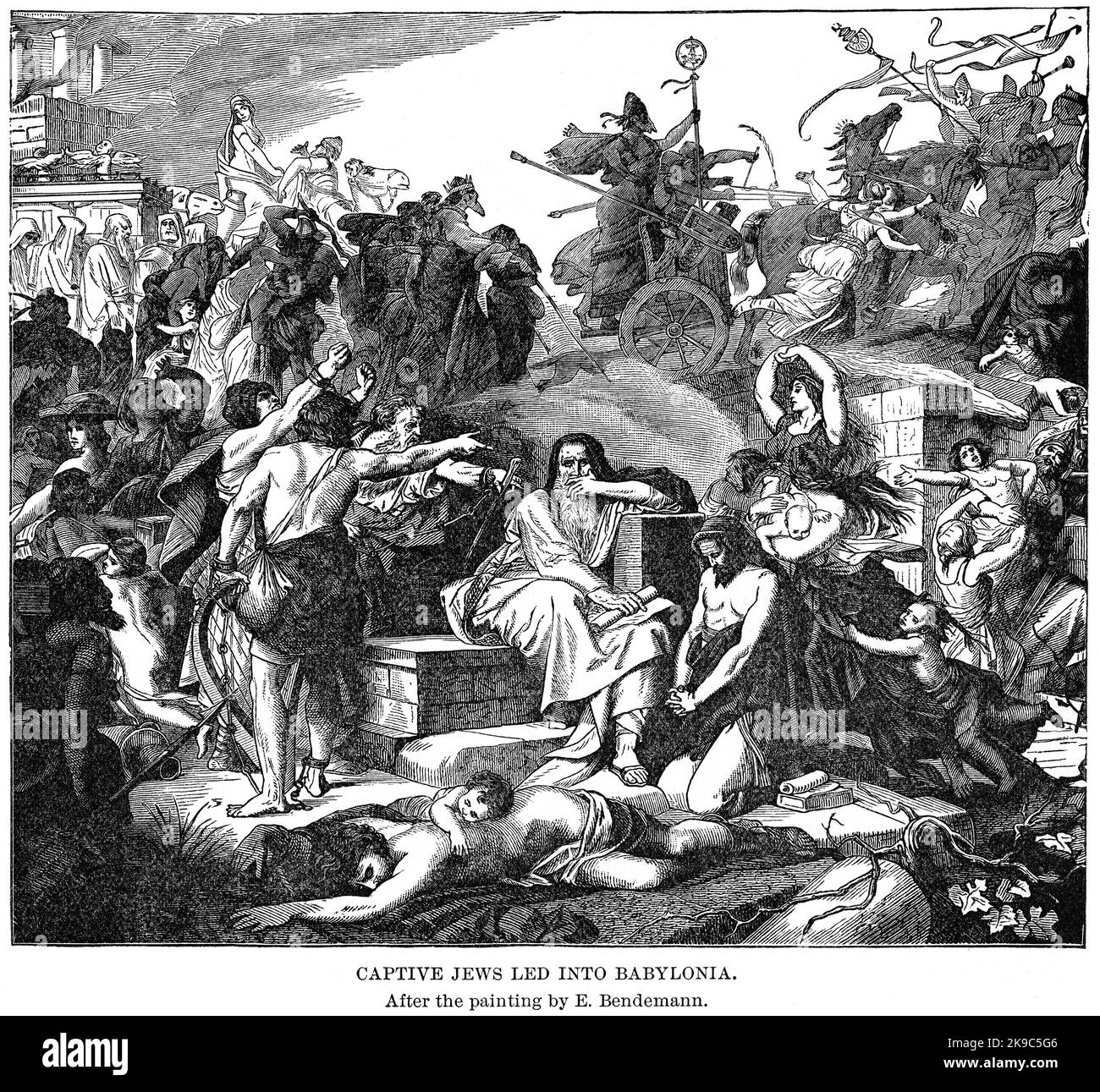 Les Juifs captifs ont mené à Babylonia, Illustration, Histoire du monde de Ridpath, Volume I, par John Clark Ridpath, LL. D., Merrill & Baker Publishers, New York, 1894 Banque D'Images