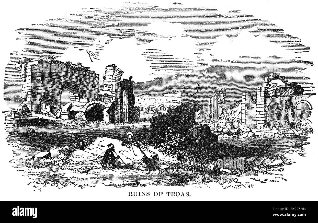 Ruines de Troas, Illustration, Histoire du monde de Ridpath, Volume I, par John Clark Ridpath, LL. D., Merrill & Baker Publishers, New York, 1894 Banque D'Images