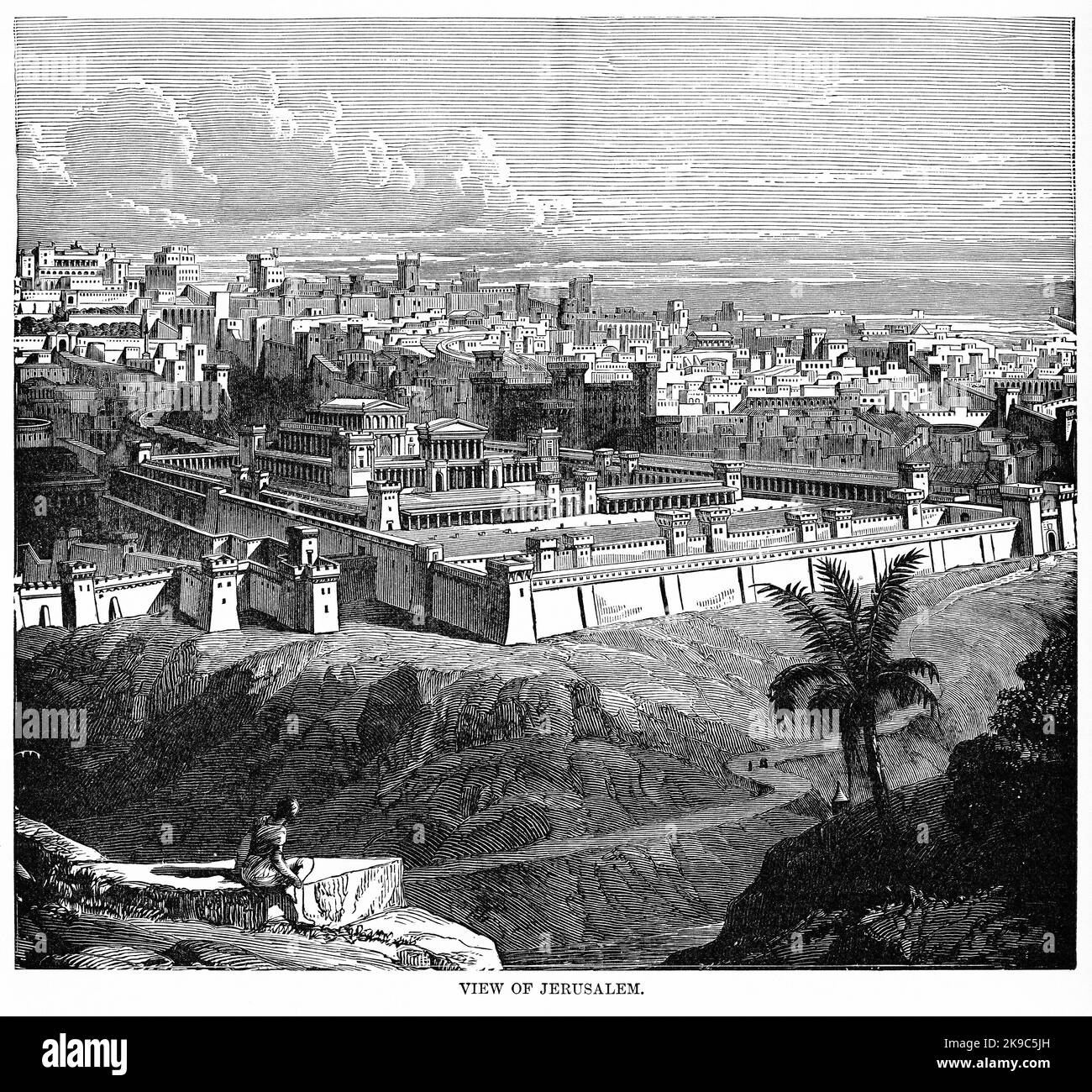 Vue de Jérusalem, Illustration, Histoire du monde de Ridpath, Volume I, par John Clark Ridpath, LL. D., Merrill & Baker Publishers, New York, 1894 Banque D'Images
