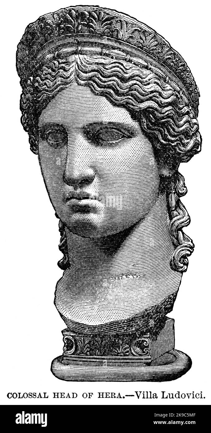 Colossal Head of Hera, Illustration, Ridpath's History of the World, Volume I, par John Clark Ridpath, LL. D., Merrill & Baker Publishers, New York, 1894 Banque D'Images
