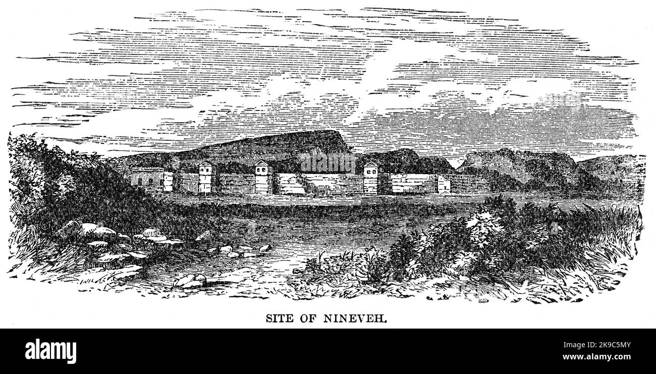 Site de Ninive, Illustration, Histoire du monde de Ridpath, Volume I, par John Clark Ridpath, LL. D., Merrill & Baker Publishers, New York, 1894 Banque D'Images