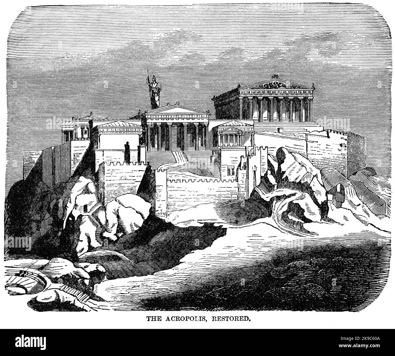 Acropole, restauré, Illustration, Histoire du monde de Ridpath, Volume I, par John Clark Ridpath, LL. D., Merrill & Baker Publishers, New York, 1894 Banque D'Images