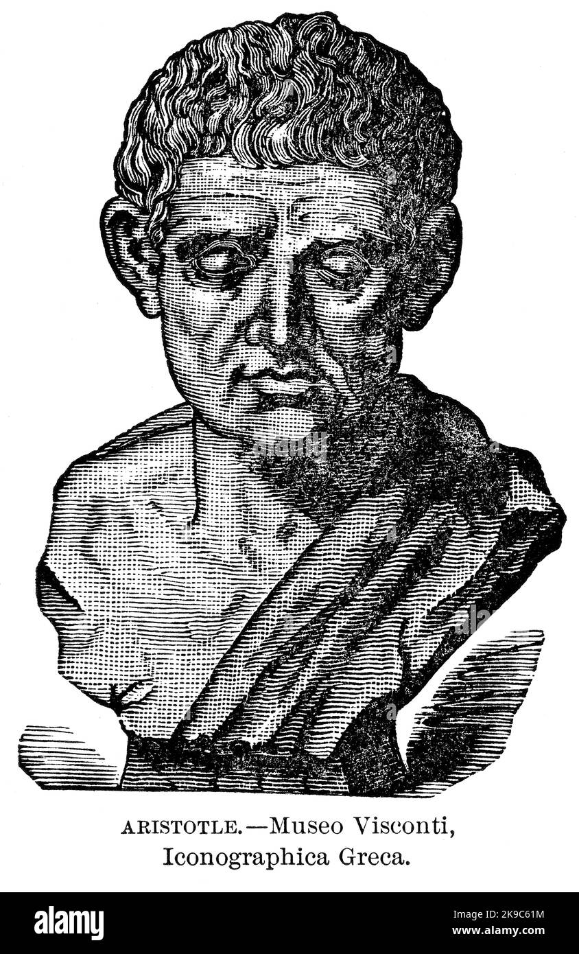 Aristote, Illustration, Histoire du monde de Ridpath, Volume I, par John Clark Ridpath, LL. D., Merrill & Baker Publishers, New York, 1894 Banque D'Images