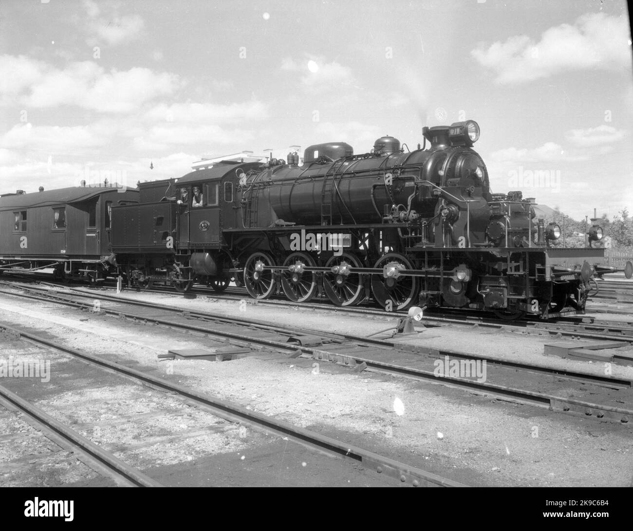 Trafikaktiebolaget Grängesberg - Oxelösund Railway, TGOJ M3T 71The 2000: Les locomotives de Nohab 1930m3T 71 est la seule locomotive de longueur de turbine opérationnelle au monde. Banque D'Images