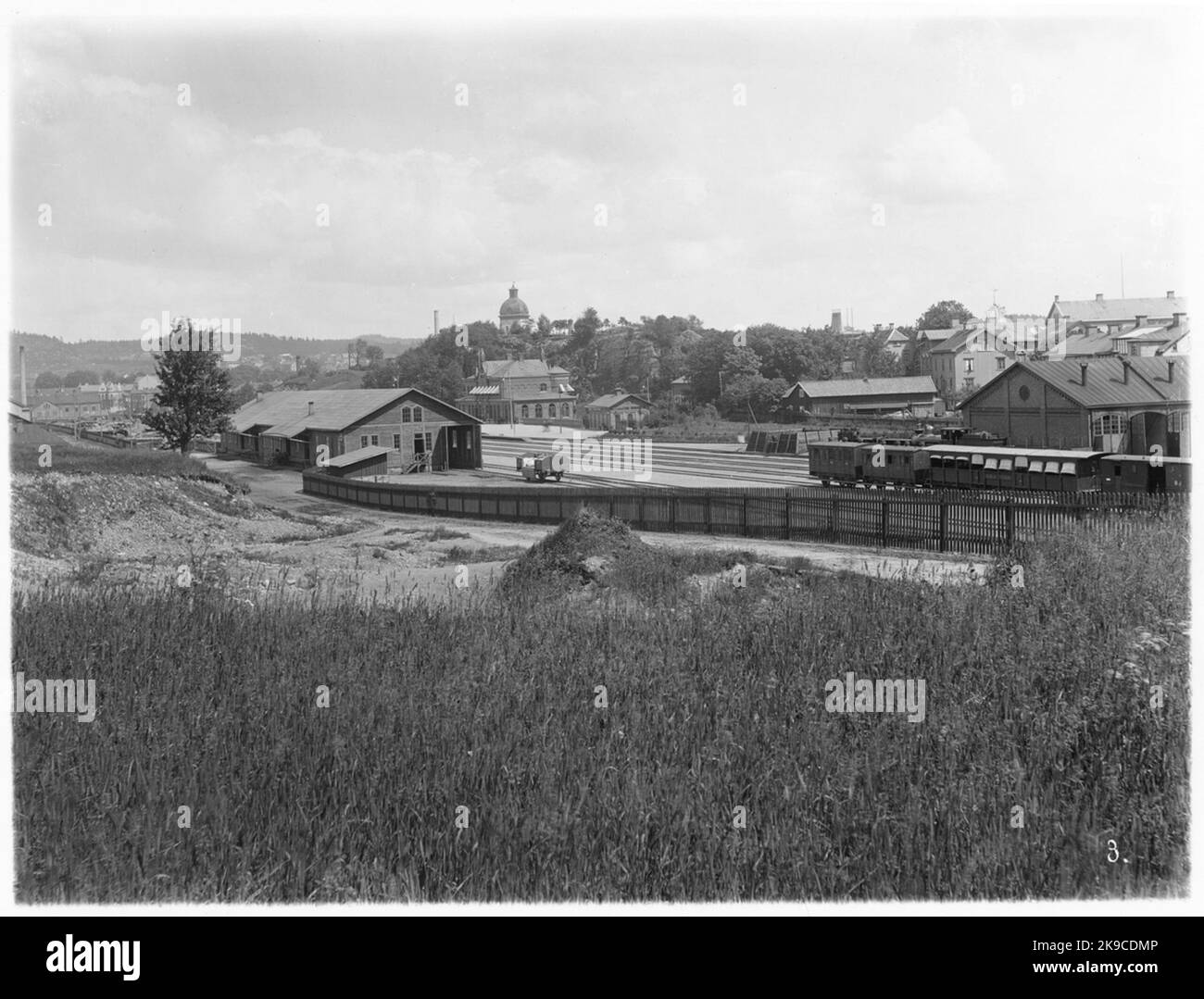 Vue sur Borås Bangård en 1900. Banque D'Images