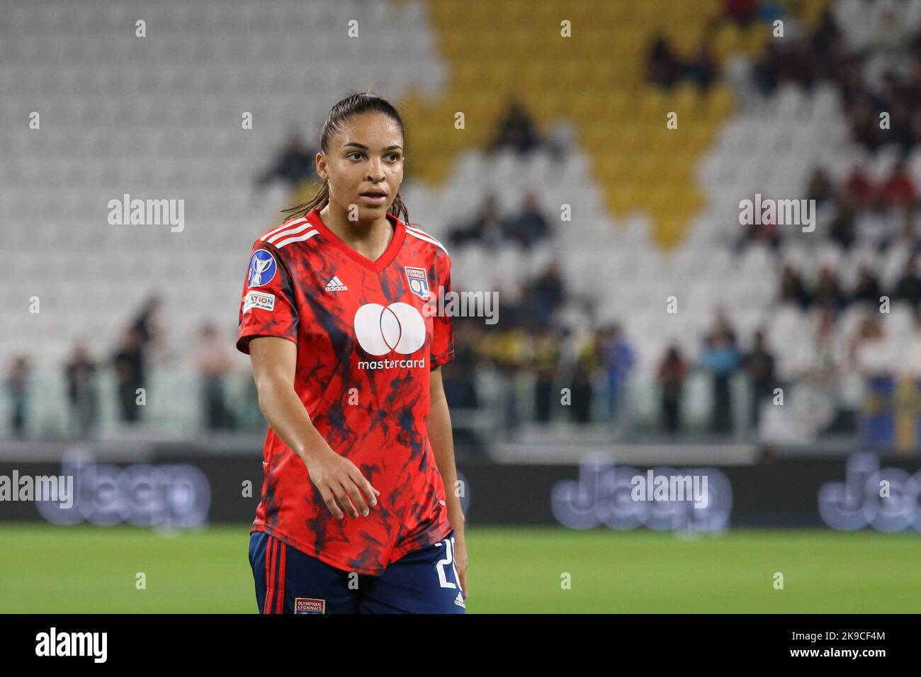 Turin, Italie. 27th octobre 2022. Delphine Cascarino (Olympique Lyonnais) pendant la Juventus femmes contre l'Olympique Lyonnais, Ligue des champions de l'UEFA matchs de football des femmes à Turin, Italie, 27 octobre 2022 crédit: Agence de photo indépendante/Alamy Live News Banque D'Images