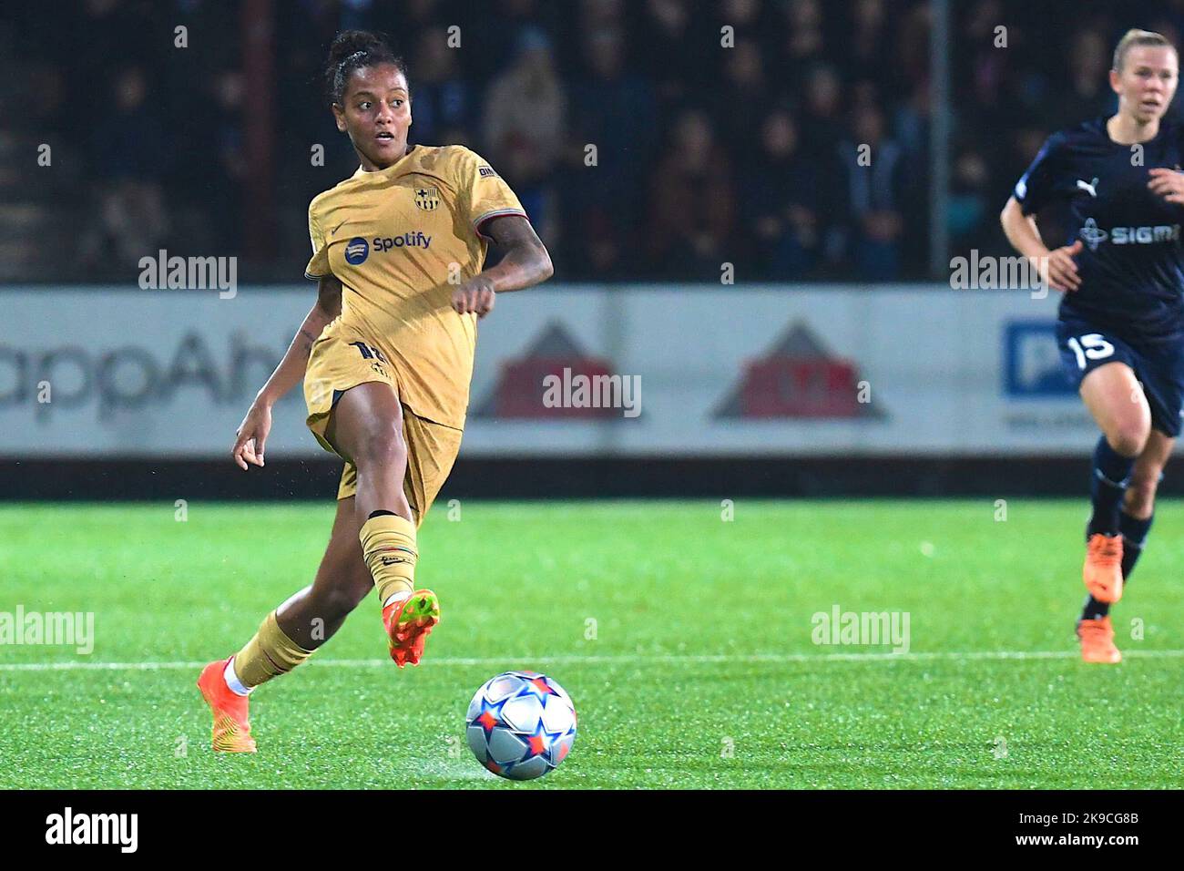 Malmö, Suède. 27th octobre 2022. Malmo IP, Malmo, Suède, octobre 27th 2022: Geyse (18 FC Barcelone) dans le jeu de la Ligue des champions de la Ligue des femmes de l'UEFA sur 27 octobre 2022 entre le FC Rosengard et le FC Barcelone au Malmo IP à Malmo, Suède (Peter Sonander/SPP) Credit: SPP Sport Press photo. /Alamy Live News Banque D'Images