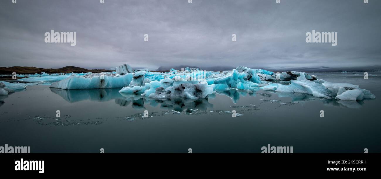 La glace, l'Islande Lagon jökulsárlón Banque D'Images