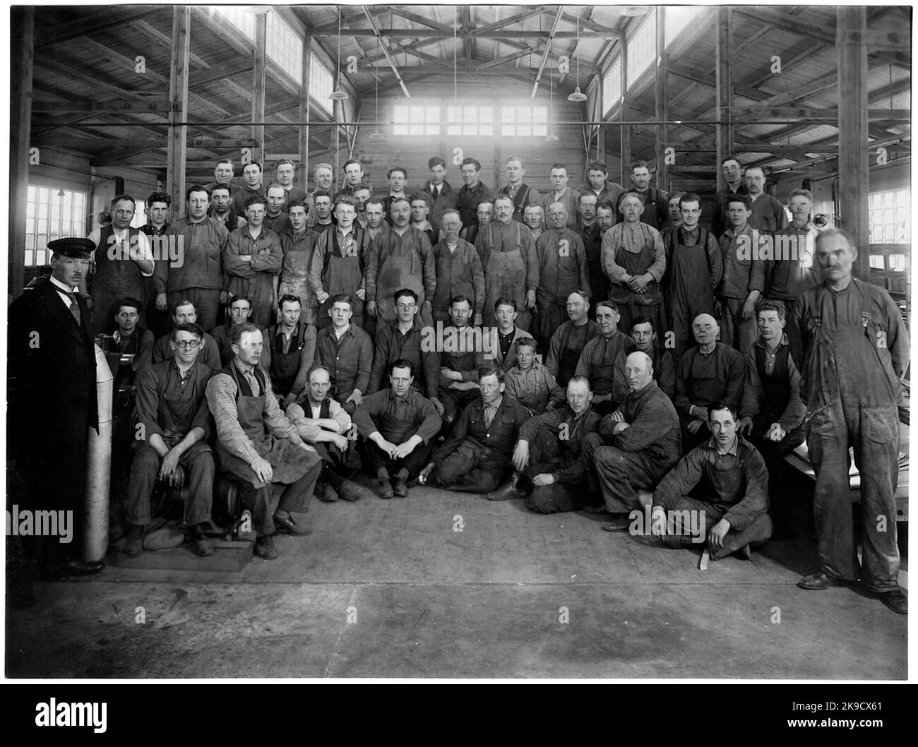 Photo de groupe au personnel de l'atelier à Kalmar. Banque D'Images