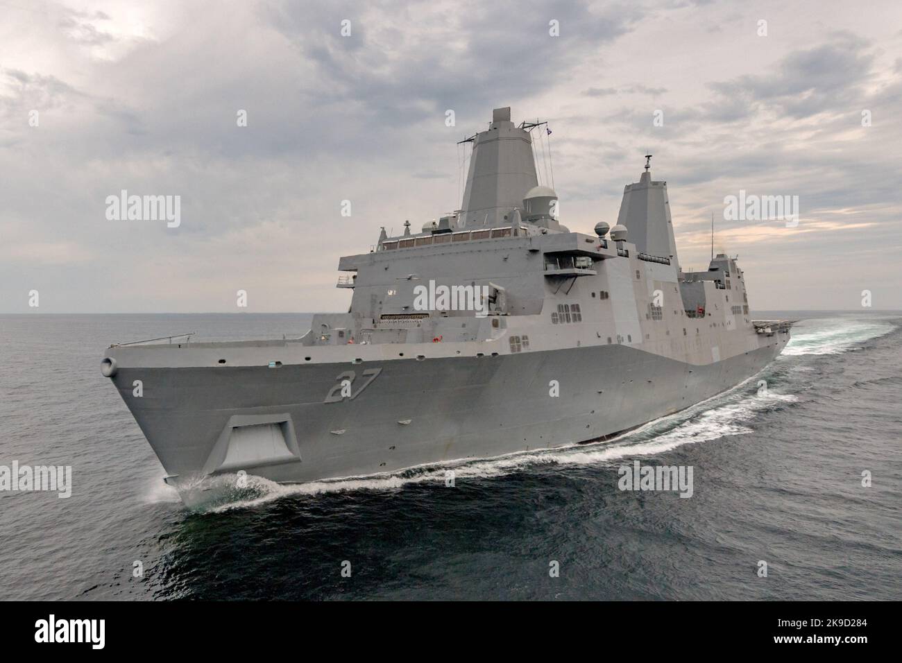 Le navire de transport amphibie USS Portland (LPD 27) U.S. Navy Banque D'Images