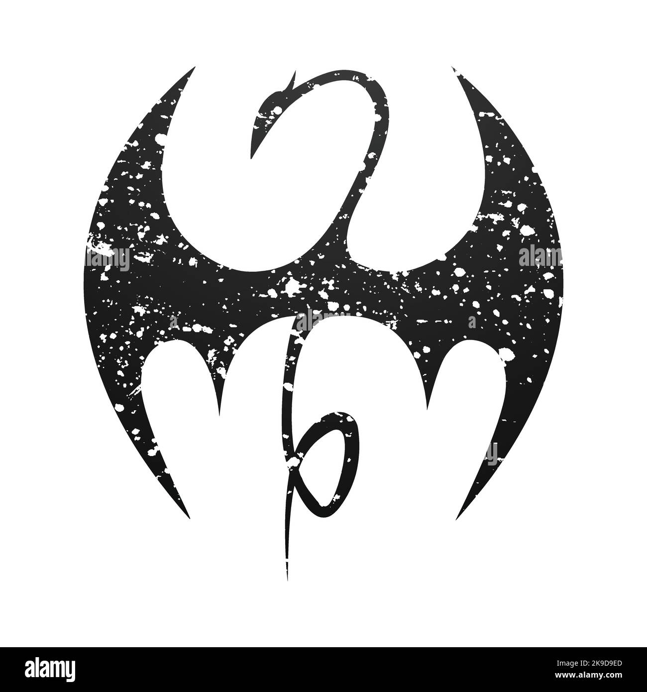 Illustration vectorielle du symbole dragon Iron Fist. Illustration de Vecteur