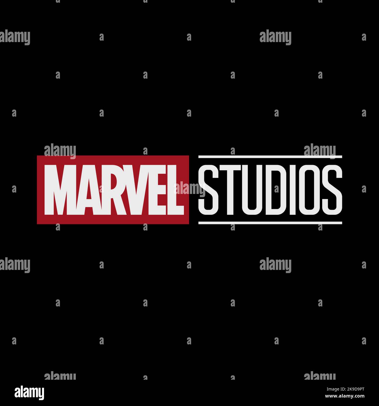 Marvel Studios. L'univers cinématographique Marvel est une franchise américaine de médias et un univers partagé centré sur une série de films superhéros produits par Marve Illustration de Vecteur