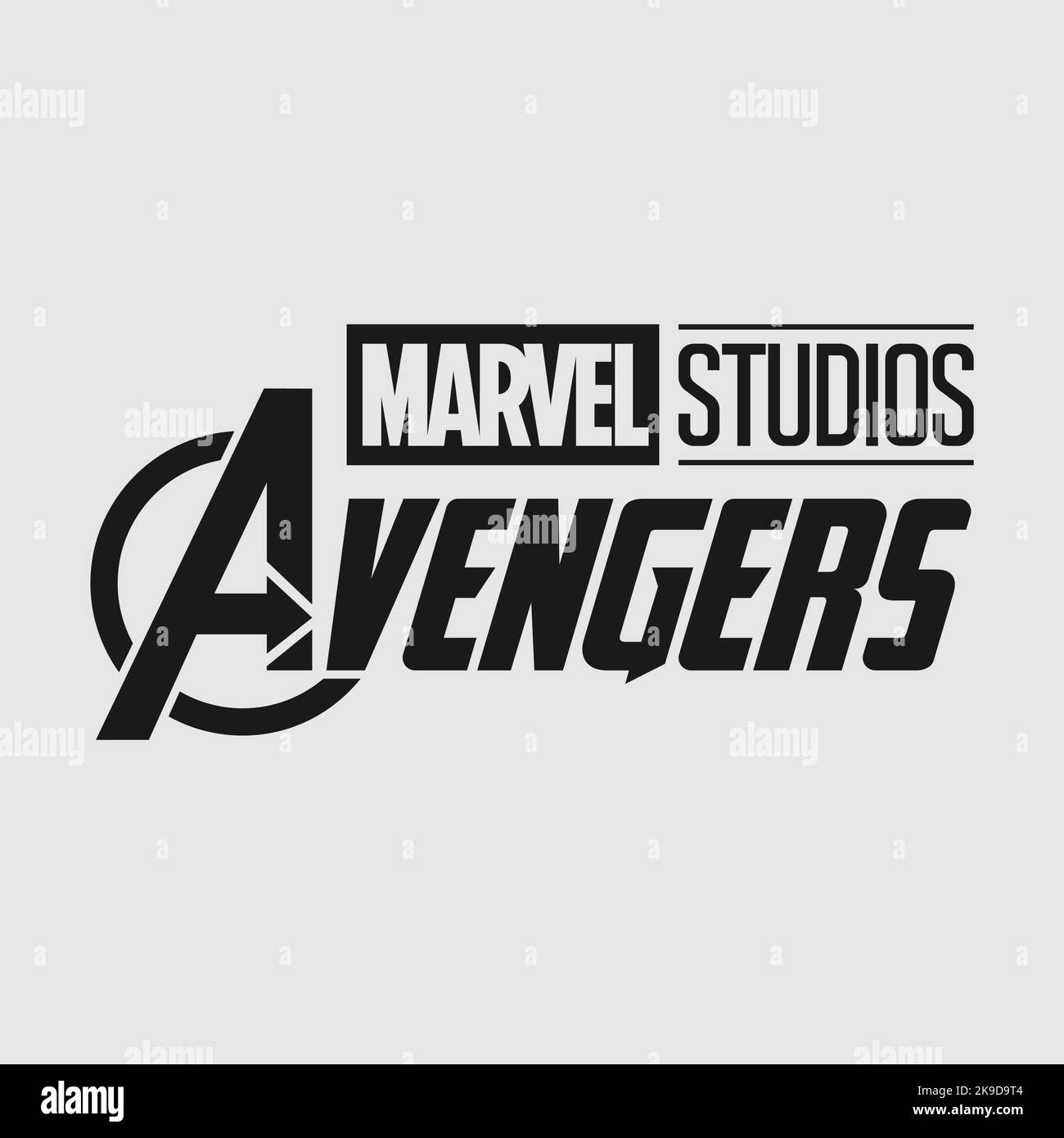 Marvel Studios Avengers. L'univers cinématographique Marvel est une franchise américaine de médias et un univers partagé centré sur une série de films de super-héros produits Illustration de Vecteur