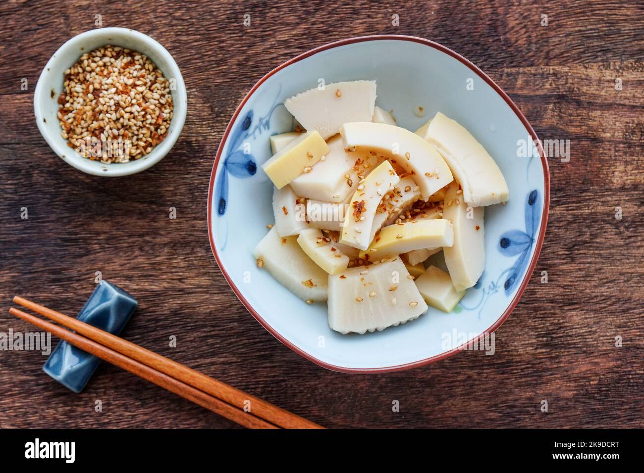 Pousses de bambou Simmered japonais Banque D'Images