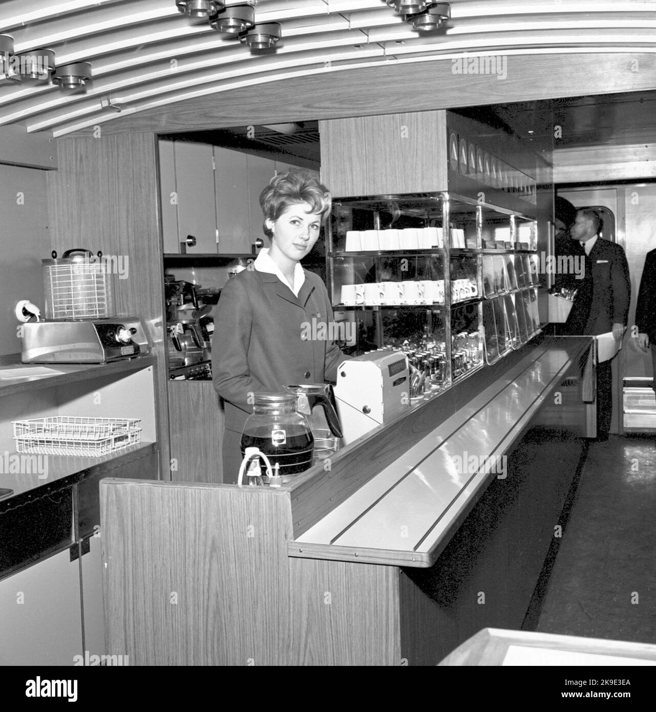 Chariot auto-étiquette, restaurants de circulation, tr Banque D'Images