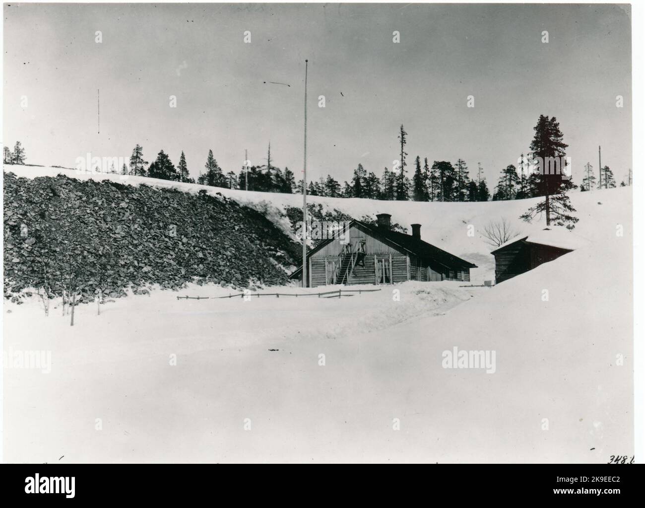 The State Railways, SJ, le bureau minier des Anglais à Malmberget. Banque D'Images