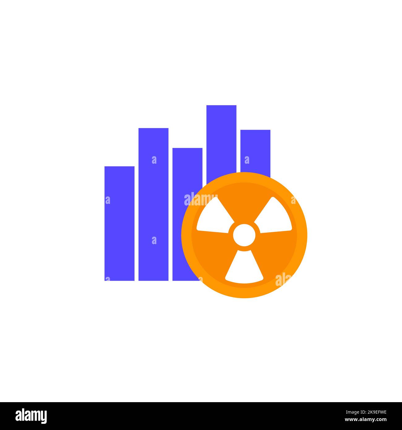 icône de niveau de rayonnement avec un graphique Illustration de Vecteur