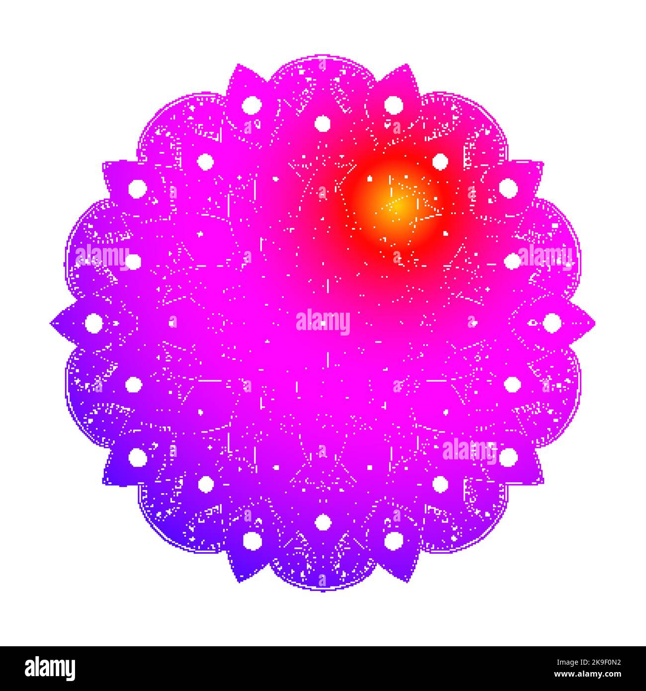 Mandala avec dégradé sur fond blanc. Élément de conception du logo indien yoga. Illustration de Vecteur
