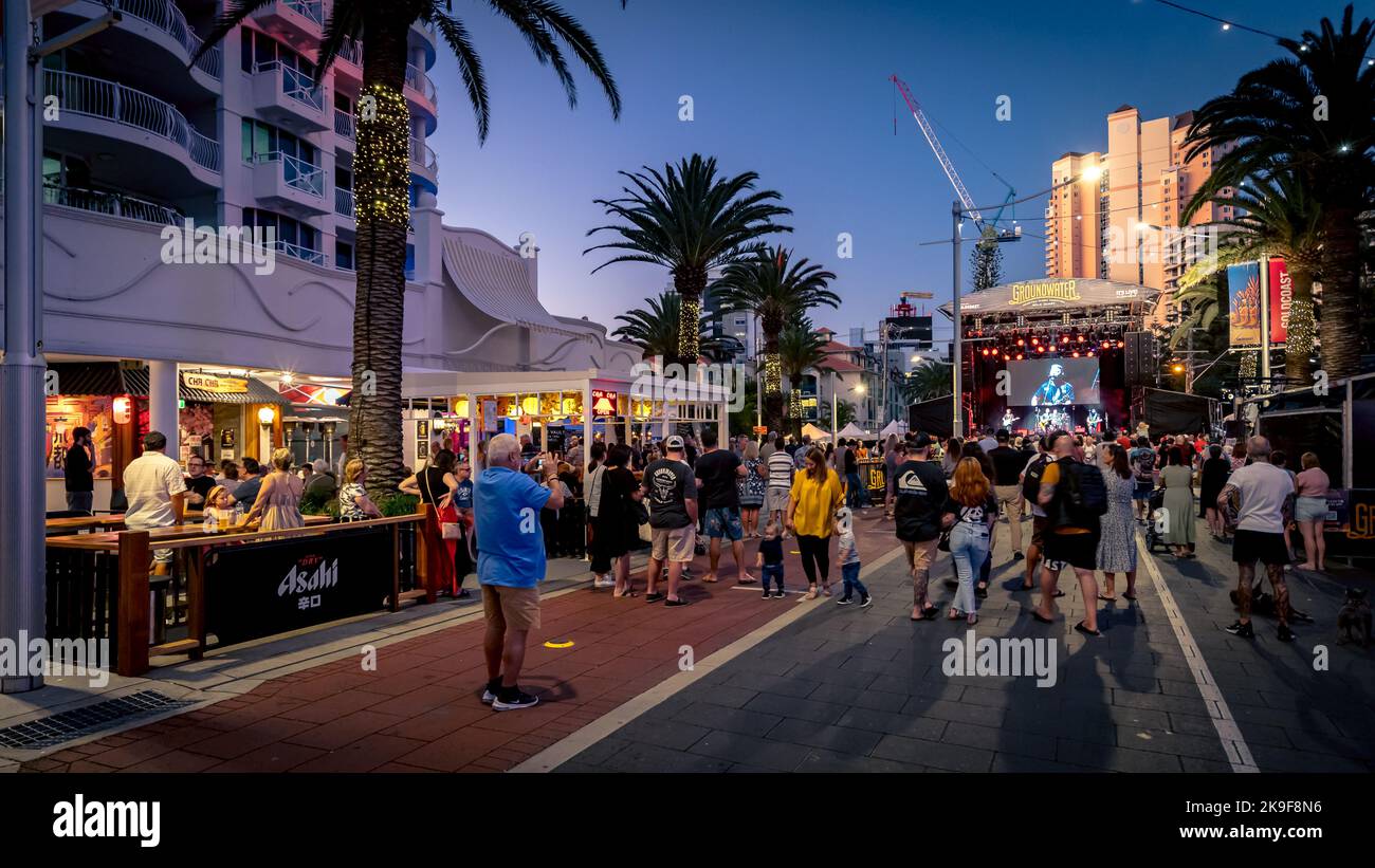 Gold Coast, Queensland, Australie - festival de musique country souterraine dans les rues de Broadbeach Banque D'Images