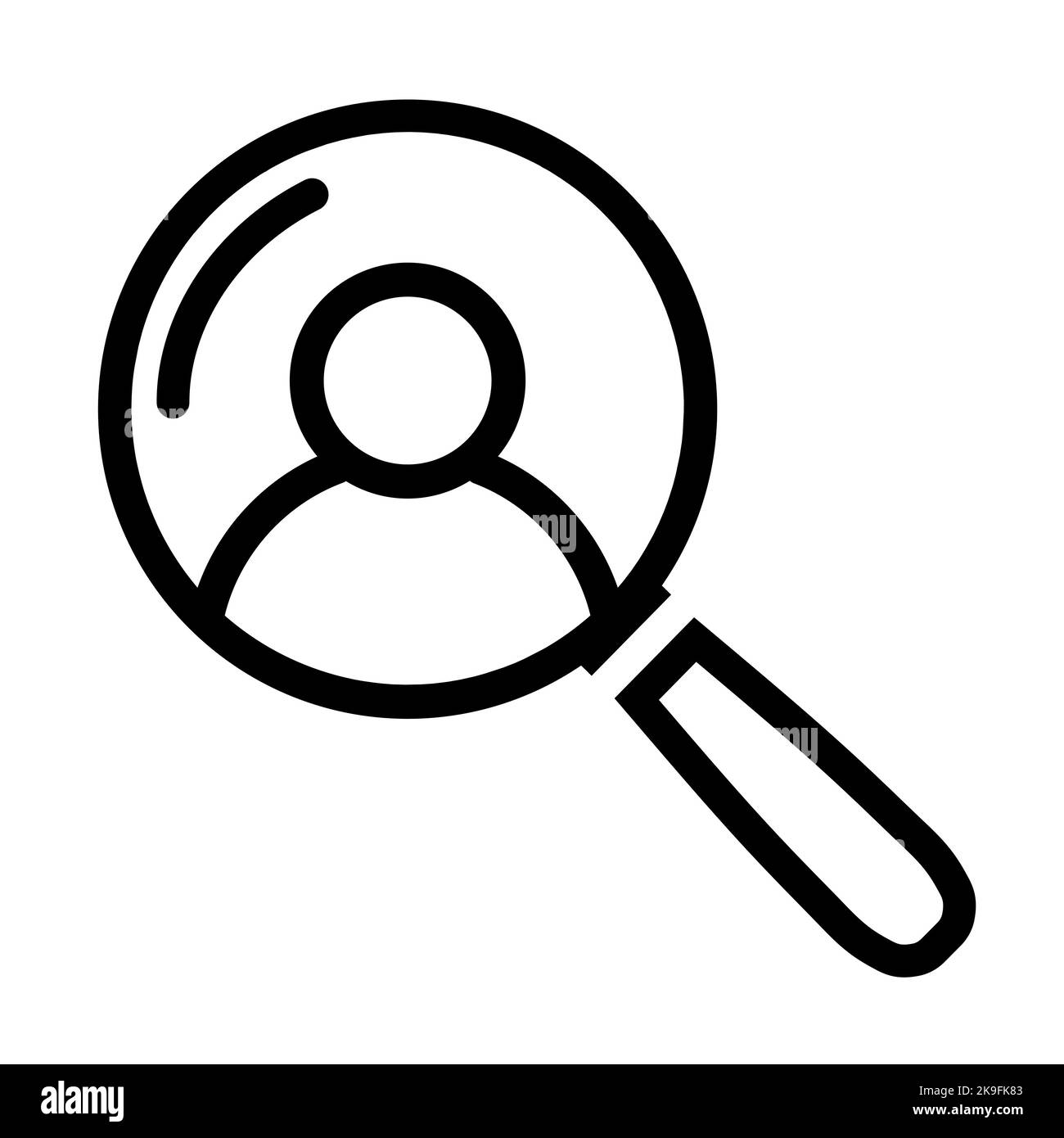 Loupe avec icône man. Rechercher le symbole man Illustration de Vecteur