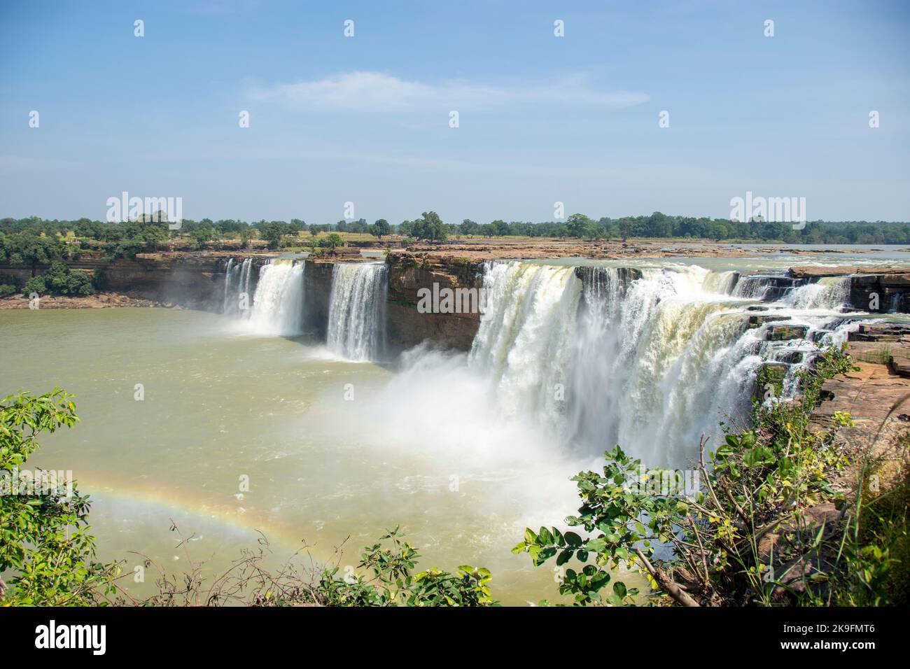 La chute d'eau de Chitrakot est une belle cascade située sur la rivière Indravati dans le district de Bastar dans l'état de Chhattisgarh de l'Inde Banque D'Images