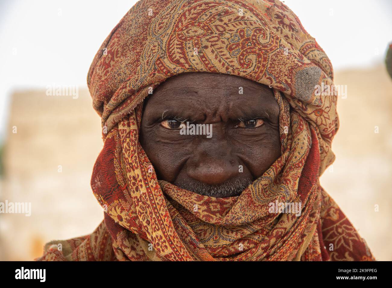 Tribus africaines, Nigeria, État de Borno, ville de Maiduguri. Tribu des Fulani habillée traditionnellement en vêtements colorés Banque D'Images