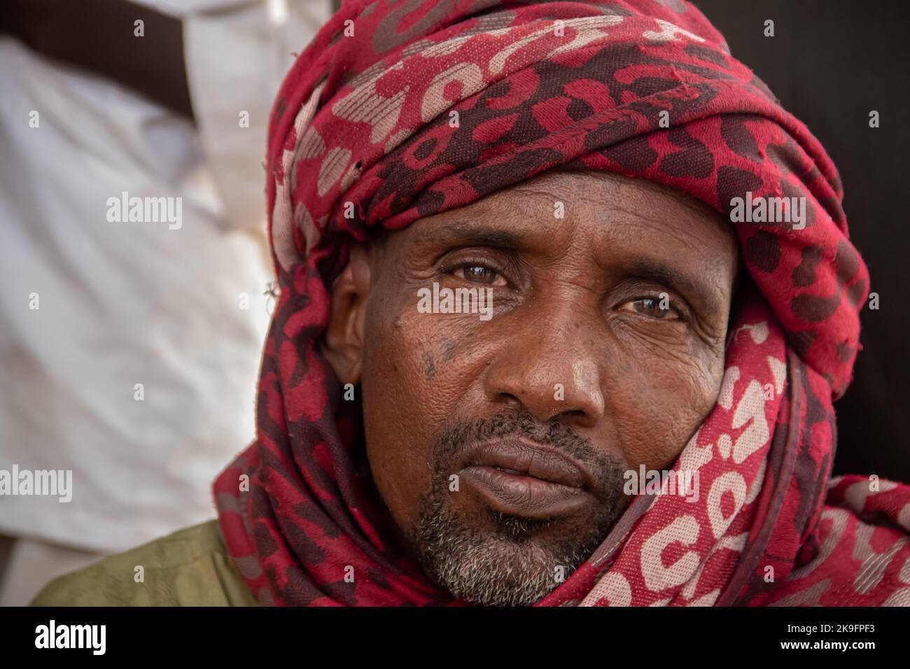 Tribus africaines, Nigeria, État de Borno, ville de Maiduguri. Tribu des Fulani traditionnellement habillée de vêtements tribaux et religieux colorés Banque D'Images