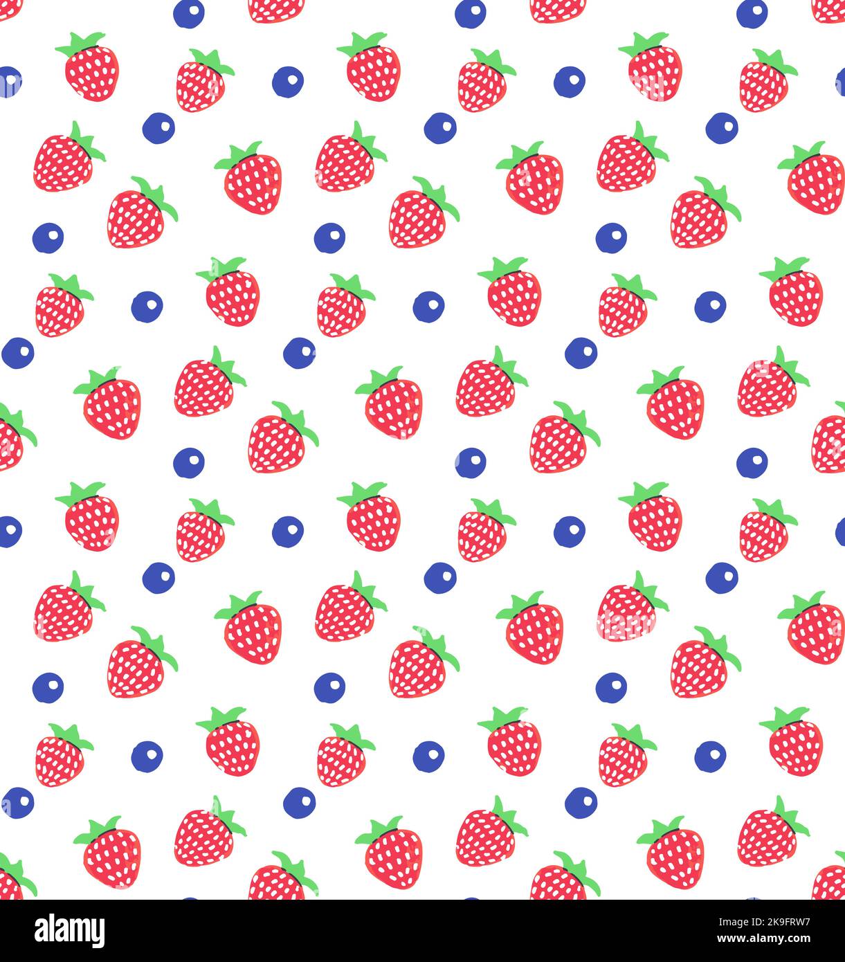Motif de baies vectorielles sans couture - fraises et bleuets Illustration de Vecteur