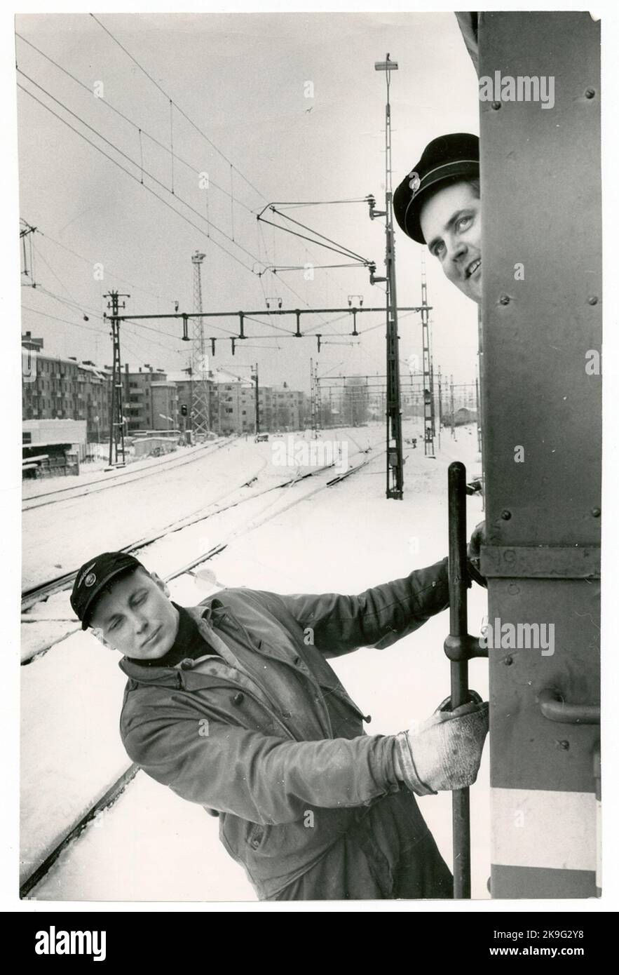 Changement à Eskilstuna Central. Banque D'Images