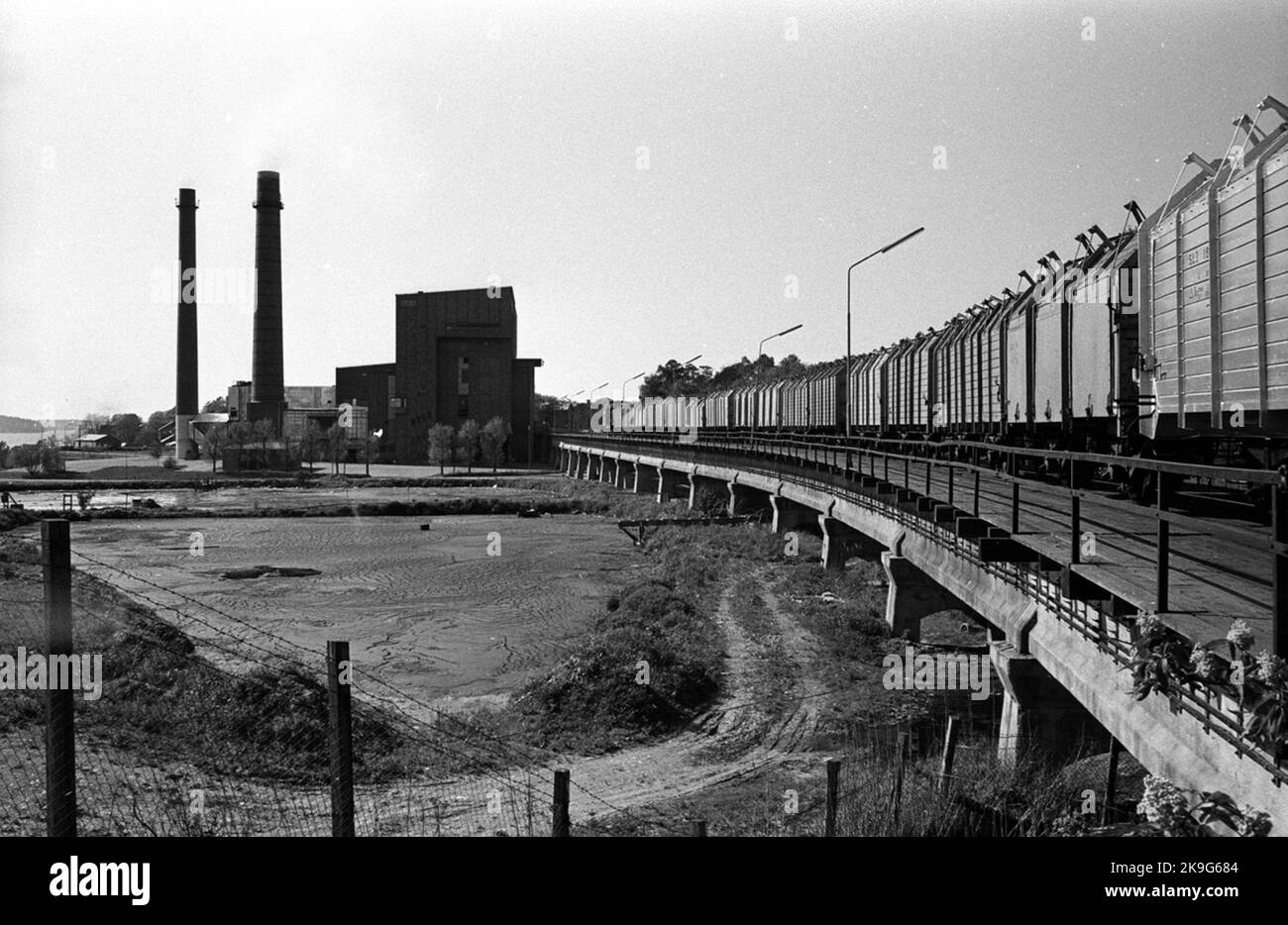 Train de déchets, SST - Lövsta. Station d'incinération des déchets Banque D'Images