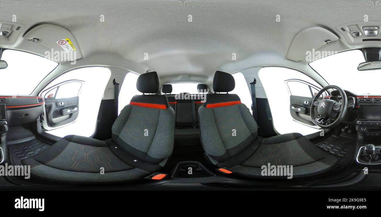 Citroën C3 2016 car 360 photo intérieur cabine sièges intérieur personne à l'intérieur du cockpit Banque D'Images