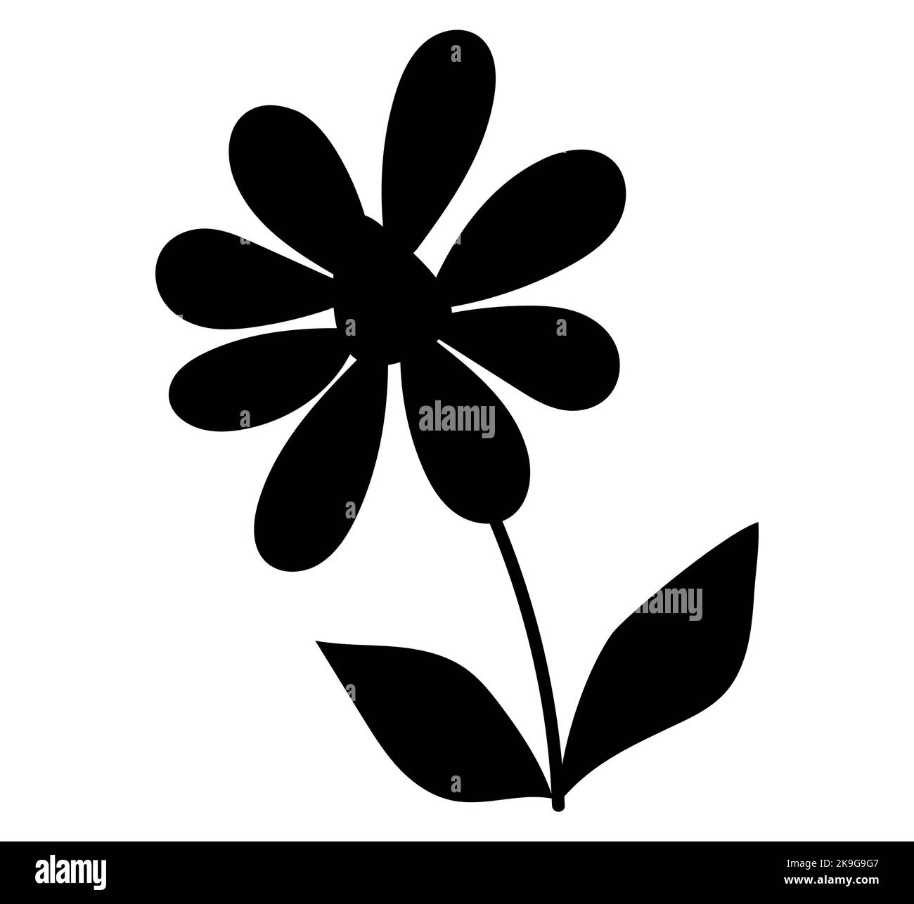 Icône en forme de fleur en forme de vecteur silhouette noire Illustration de Vecteur