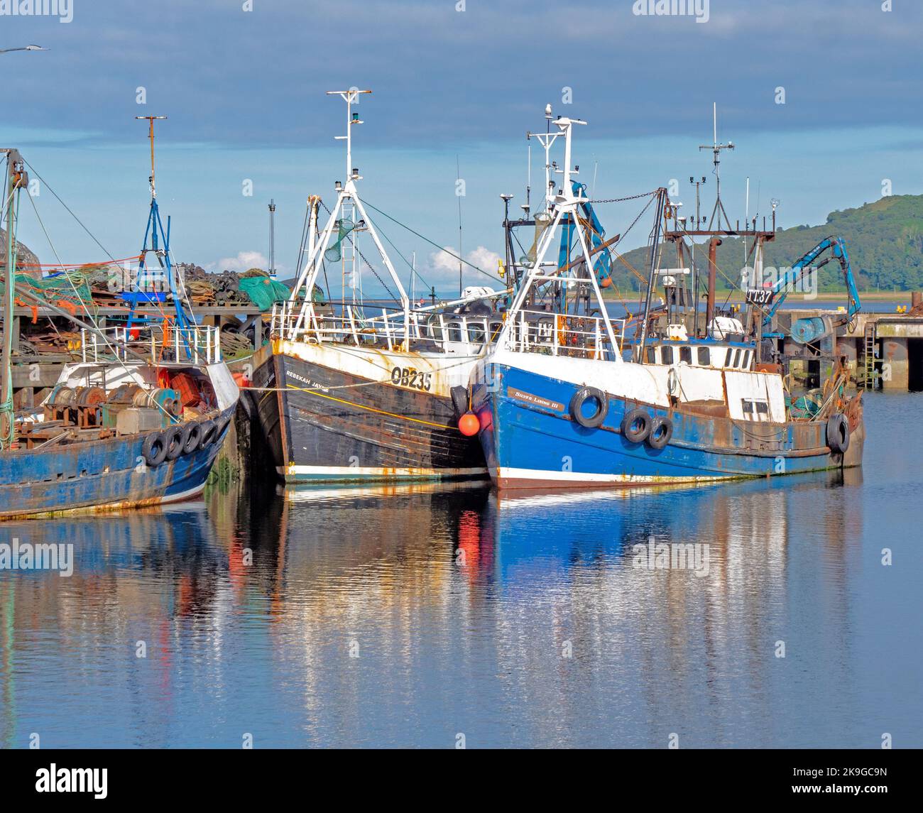 Les chasseurs s'amarraient les uns aux autres à Campbeltown, en Écosse Banque D'Images