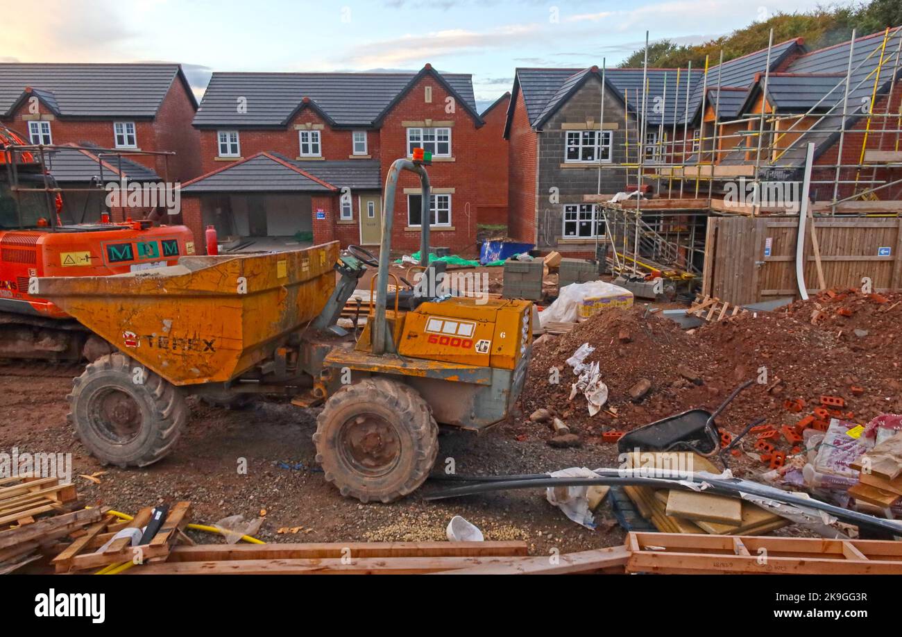 Nouveau site de construction de maison, Grappenhall Heys, Warrington, Cheshire, Angleterre, ROYAUME-UNI, WA4 Banque D'Images