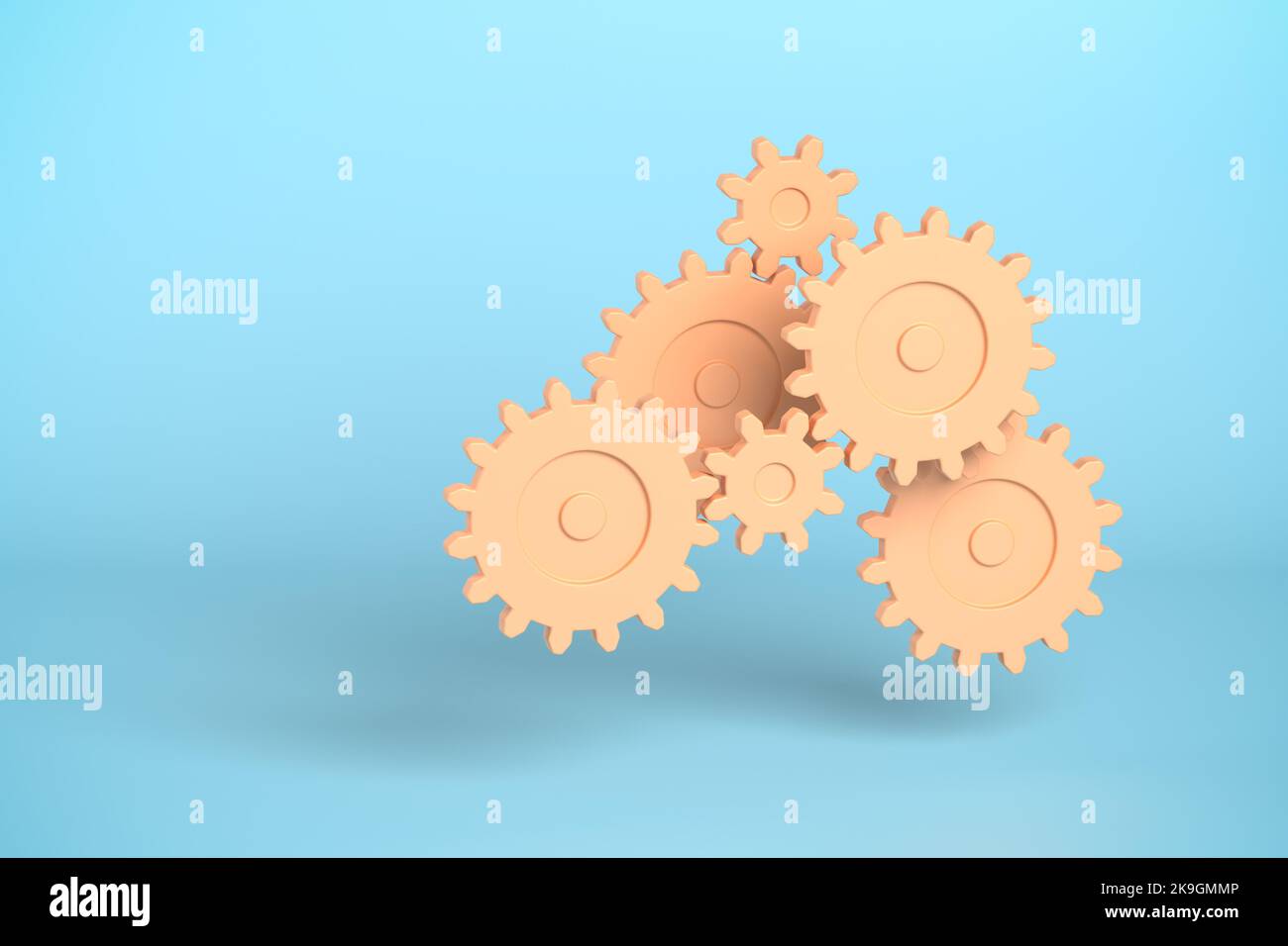 Concept de processus métier : Gears engage. Format de bannière Web Banque D'Images