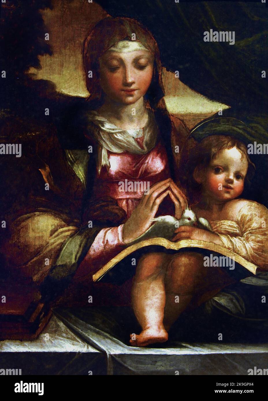 La Vierge à l'enfant 1525-1530 par Girolamo Francesco Maria Mazzola ( Francesco Mazzola , Parmigianino ) 1503-1540 Italie Italien Banque D'Images