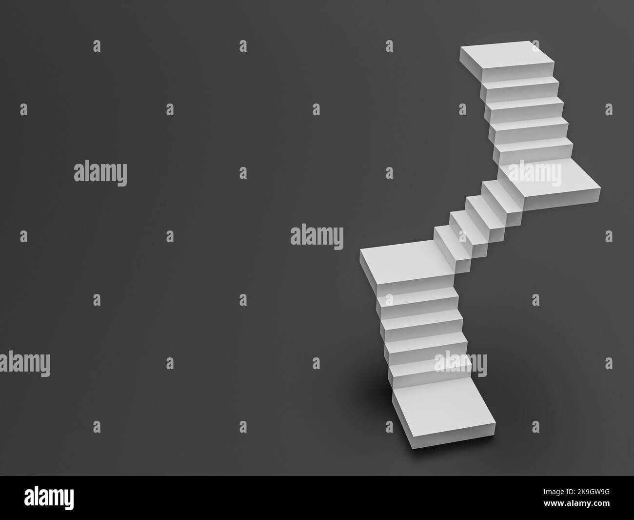 Escalier abstrait. Escaliers avec marches et arrière-plan vide de l'espace de copie. rendu 3d Banque D'Images