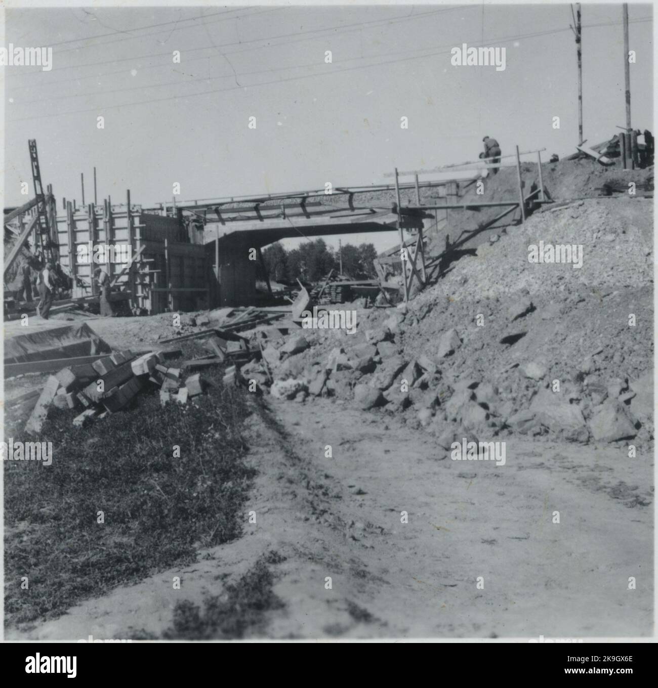 Bâtiment à double voie. Sur la ligne entre Järna - Katrineholm Banque D'Images