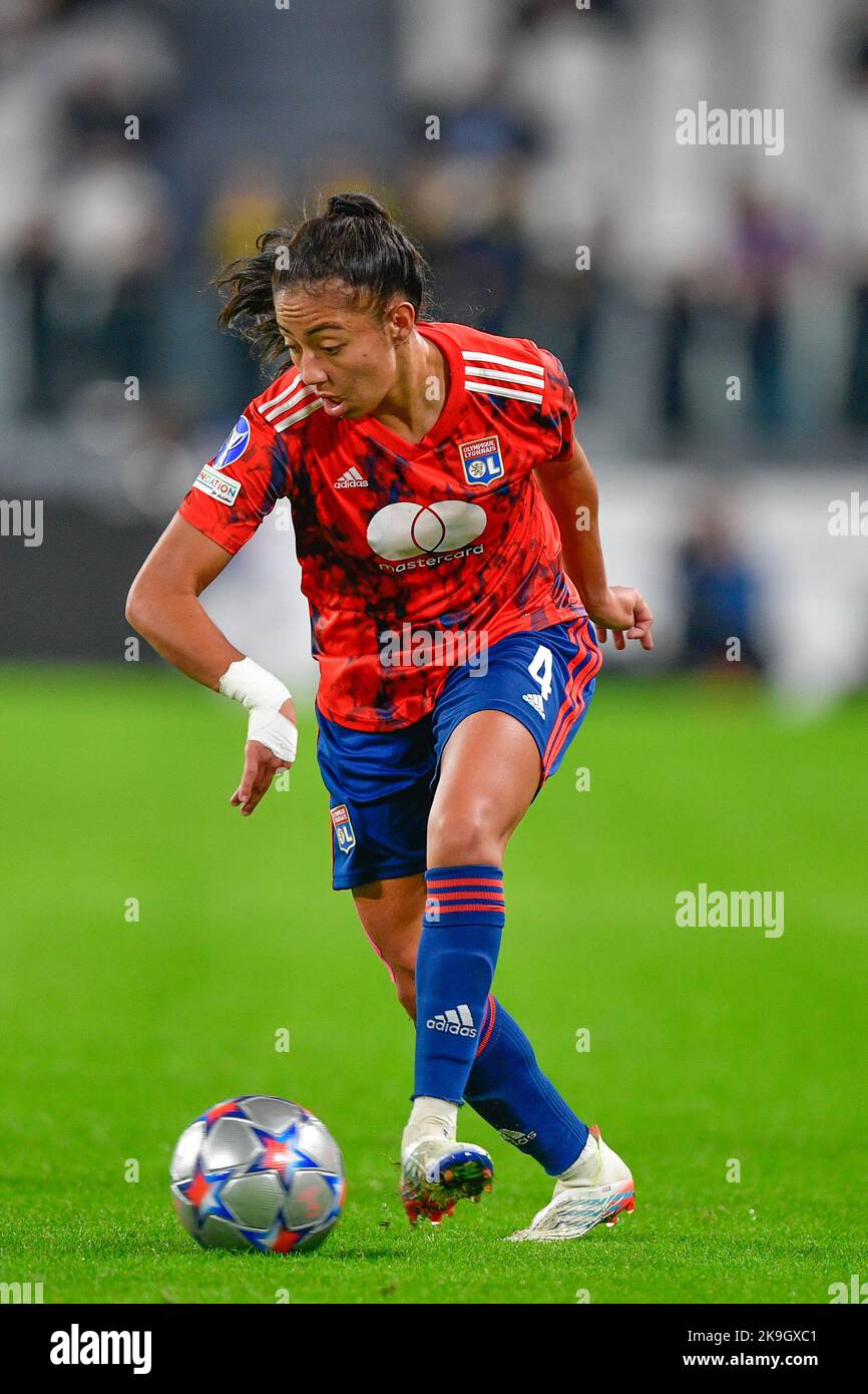 Turin, Italie. 27th octobre 2022. Selma Bacha (4) de l'Olympique Lyon vu lors du match de l'UEFA Women's Champions League entre Juventus et Lyon au stade Allianz de Turin. (Crédit photo : Gonzales photo/Alamy Live News Banque D'Images