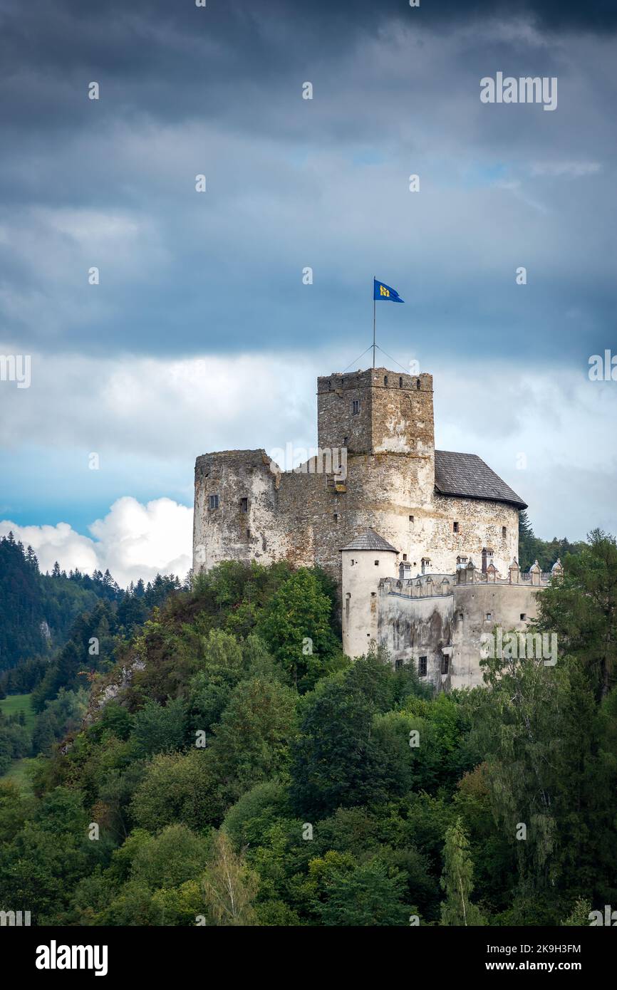 Château médiéval de Niedzica, Pologne. Fortification du XIVe siècle située en haut de la colline à la frontière du Parc National de Pieniny. Forteresse de la capitule Banque D'Images