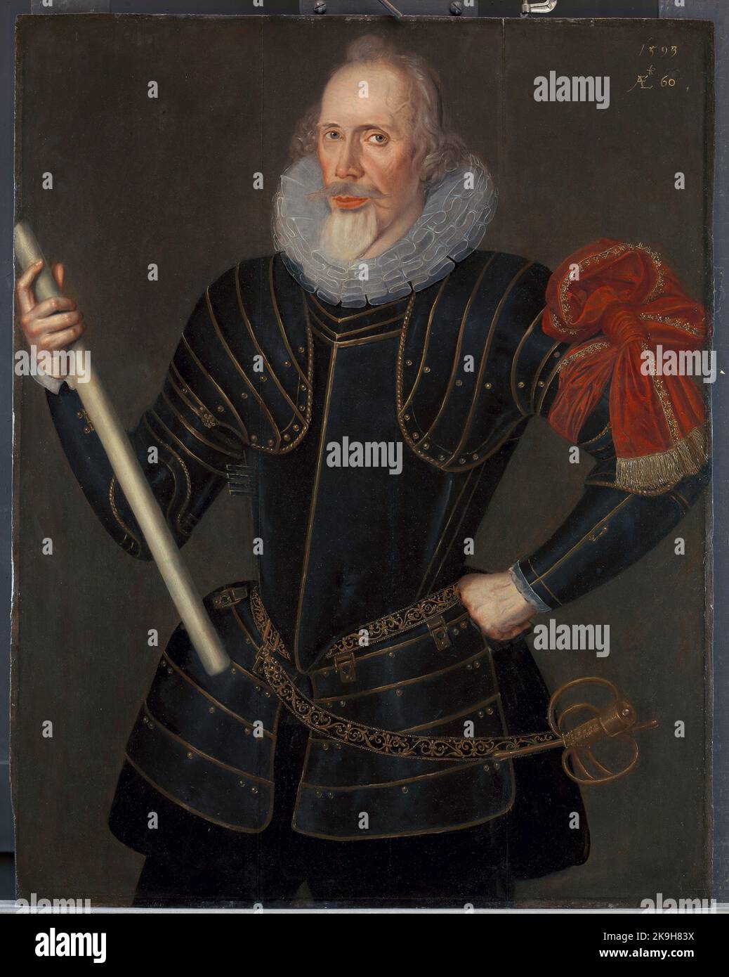 Portrait d'un homme, peut-être Thomas Howard, troisième vicomte Bindon (ca. 1539–1611). Robert Peake l'aîné. 1599. Banque D'Images