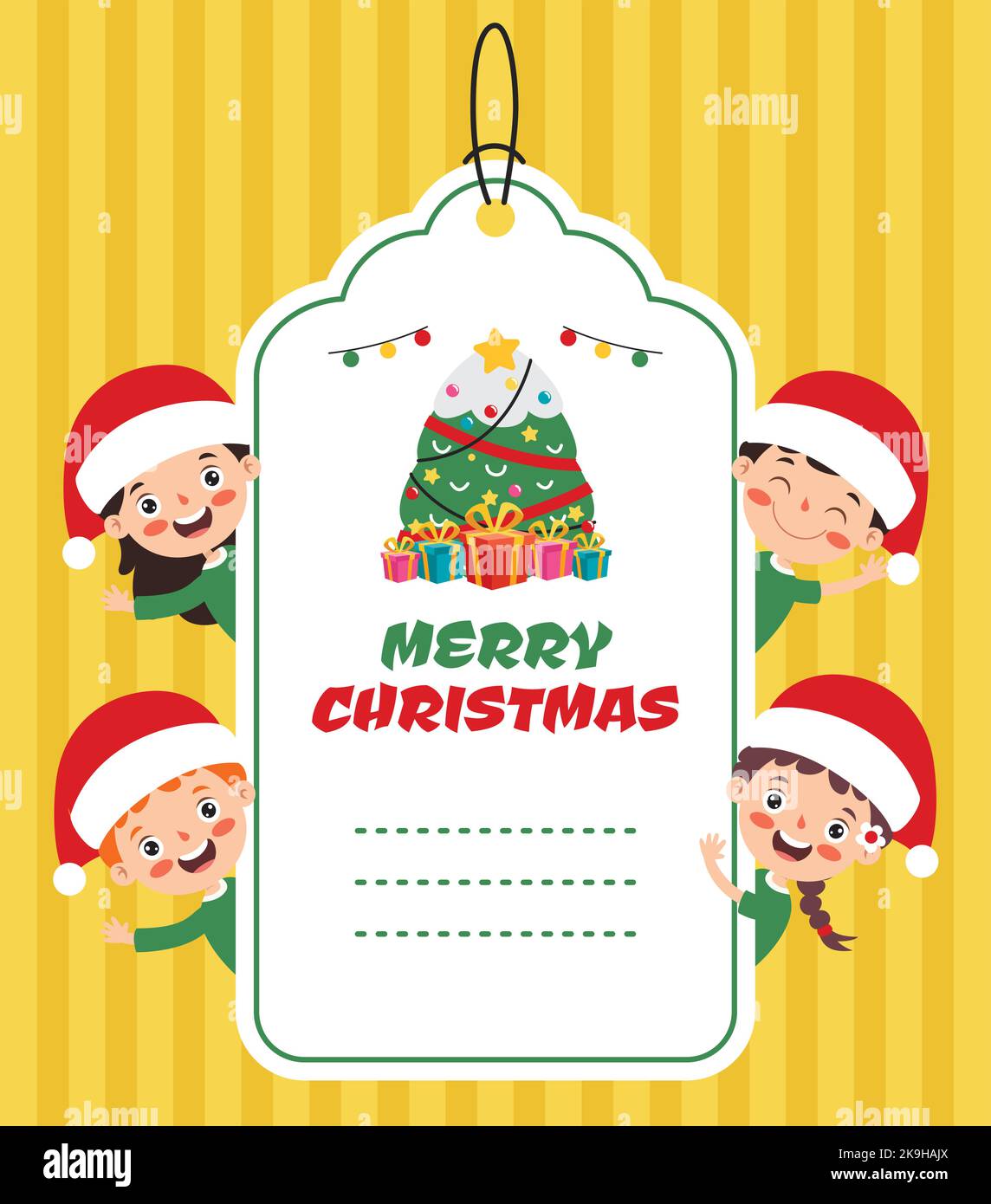 Illustration du message d'accueil de Noël Illustration de Vecteur